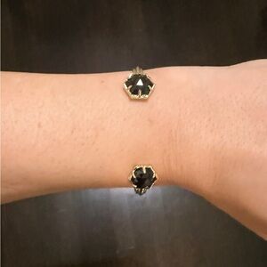 Kendra Scott - Gold Cuff Bracelet with Black stones